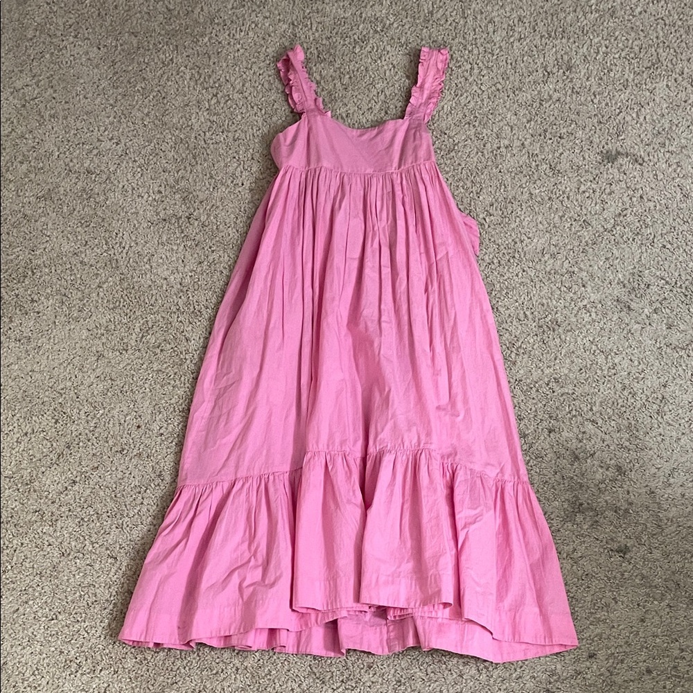 Pink Ruffled Sleeveless Dress